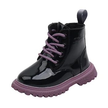Высококачественные детские ботинки на платформе, удобные ботинки на шнурках для маленьких девочек, весенне-осенняя детская обувь для мальчика