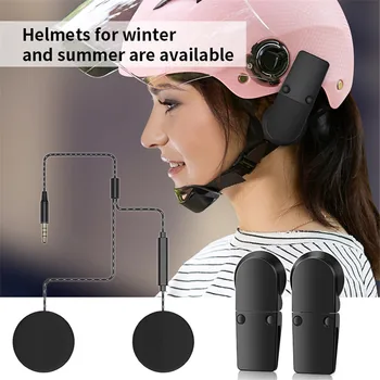 Гарнитура для мотоциклетного шлема Наушники со стереоразъемом 3,5 мм, двойные динамики, плетеный проводной наушник, Плоское оголовье, наушники с зажимом