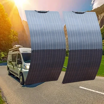 гибкая солнечная панель 12v 240w 120w комплект полной фотоэлектрической панели для автомобиля camper boat home system EU RU USA доставка со склада
