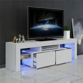 Глянцевая тумба для телевизора со светодиодной подсветкой, развлекательный центр для 60-дюймового телевизора для внутренней мебели для гостиной
