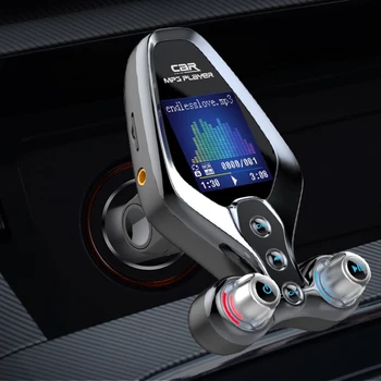 Громкая связь Bluetooth 5,0 FM-Передатчик Автомобильный MP3 Музыкальный плеер QC3.0 Двойное USB Зарядное Устройство Автомобильный Комплект Поддержка TF Карты U Диск Музыкальный Плеер