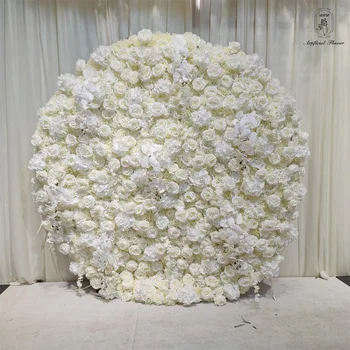 Декоративное кольцо для украшения бокового воздуховода на свадебном мероприятии круглой формы Floralwall Искусственная стена из цветов розы для сада, фон для украшения свадебной домашней вечеринки