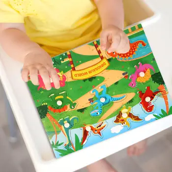 Деревянная головоломка с изображением животных с памятью для детских вечеринок