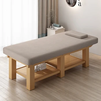 Деревянная косметологическая массажная кровать для осмотра лица, разминания татуировок, массажные кровати специального назначения, стол для снятия массажа, косметическая мебель BL50AM