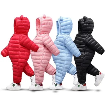 Детская куртка с капюшоном, детские зимние новые комбинезоны для новорожденных, верхняя одежда для мальчиков и девочек, утепленное пальто