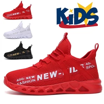 Детская обувь нового стиля, дышащая спортивная обувь для мальчиков, модная повседневная обувь для девочек, детские нескользящие кроссовки, детские кроссовки для бега