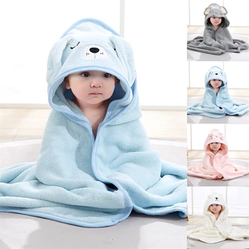 Детские полотенца с капюшоном, халат для новорожденных, Мягкое банное полотенце длиной 80 см, одеяло, Теплая Пеленка для сна для маленьких мальчиков и девочек