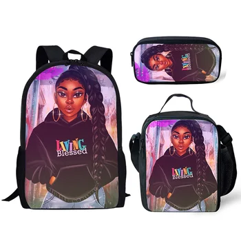 Детские школьные сумки для детей Black Girl Magic Melanin Poppin Prints Сумка для книг Рюкзак для подростков Mochila 2023