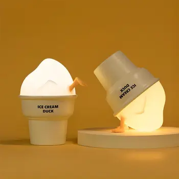 Детский ночник Ice Cream Duck Light, перезаряжаемая лампа с регулируемой яркостью для защиты глаз, спальная лампа для детей, декор детской прикроватной комнаты