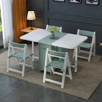 Дизайн Складной обеденный стол Белый Обеденный стол в скандинавском минималистичном стиле с прямоугольником Роскошная промышленная мебель для гостиной Mesa Comedor