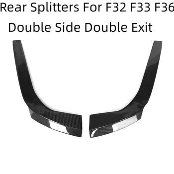 Для BMW F32 F33 F36 4 Серии M-Sport 2014-UP Разветвители Заднего Бампера Автомобиля Double Side Double Exit M Performance Style Cover Canard