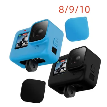 для GoPro 8 9 10 Защитный силиконовый чехол, защитная пленка из закаленного стекла, крышка объектива, аксессуар для камеры Go Pro