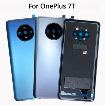 Для OnePlus 7T Gorilla Glass 5 Запасные Части Для задней крышки Задняя Крышка 1 + 7T Крышка Батарейного отсека Дверца Корпуса Стеклянная рамка камеры