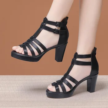 Женская обувь-гладиатор для женских босоножек Лето 2023, женские босоножки на платформе с узкой лентой, бесплатная доставка, роскошные сандалии 32-43