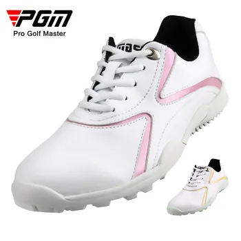 Женская обувь для гольфа PGM, водонепроницаемая, мягкая и дышащая, универсальная спортивная обувь для кемпинга, розовая / золотистая XZ016