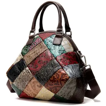 Женская сумка из натуральной кожи, роскошные сумки, женские сумки, дизайнерская сумка через плечо, Лоскутная женская сумка, Женские кожаные сумки