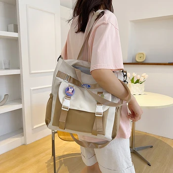 Женская сумка через плечо с корейским принтом, новая холщовая сумка для женщин 2023, сумки-мессенджеры с несколькими карманами, сумки через плечо для девочек Bolso