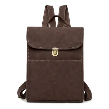 Женский рюкзак из мягкой кожи в стиле ретро, дорожная сумка для улицы, PU, большая емкость, однотонный простой повседневный рюкзак, женская сумка