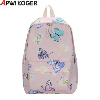 Женский рюкзак с принтом бабочек, студенческий рюкзак большой емкости, простой нейлоновый модный регулируемый ремень для занятий спортом на открытом воздухе