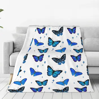Животные растения Одеяло с бабочками Пушистые пледы Летние украшения для кондиционирования воздуха Ультрамягкие теплые покрывала