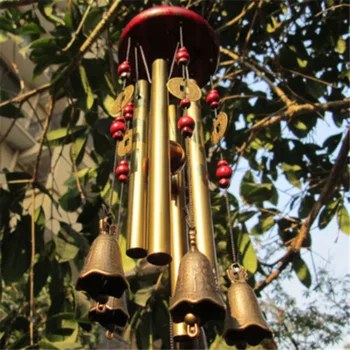 Живые ветряные колокольчики Для сада На открытом воздухе, 4 трубки, колокольчики, Антикоррозийная медь, Антикварный ветряной колокольчик Для домашнего двора, Подвесное украшение