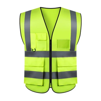 Жилет с несколькими карманами, светоотражающий, с высокой видимостью, мужской Жилет безопасности для строителей Night Runner