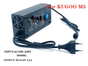 Зарядное устройство EU Plug 54,6 В 2.5 А для электрического скутера KUGOO M5 48 В, Сменные аксессуары для зарядного устройства
