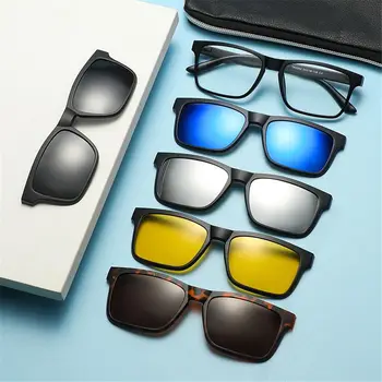 Защита от UV400 Поляризованные солнцезащитные очки с магнитной клипсой для езды на велосипеде/вождения, 6 дюймов, 1 клипса, велосипедные очки, комплект солнцезащитных очков с чехлом