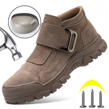 Защитная обувь для сварки с защитой от ожогов, Неразрушаемые защитные ботинки со стальным носком, рабочие ботинки со стальным носком, Защитная обувь для мужчин