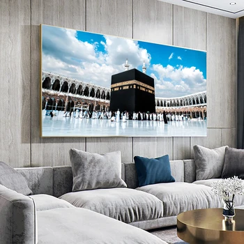 Здание Исламской Мечети Пейзаж На Холсте Настенная Художественная Картина Религиозный Плакат и Принты для Гостиной Домашнего Декора Cuadros