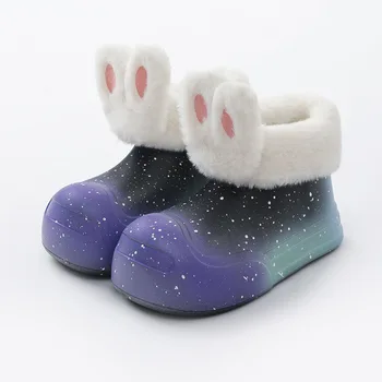 Зимние женские зимние ботинки, толстые мягкие ботильоны, нескользящая уличная легкая водонепроницаемая модная непромокаемая обувь для больших детей