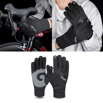 Зимние теплые перчатки с термозащитой, рукавицы со светоотражающей полосой, уличные перчатки
