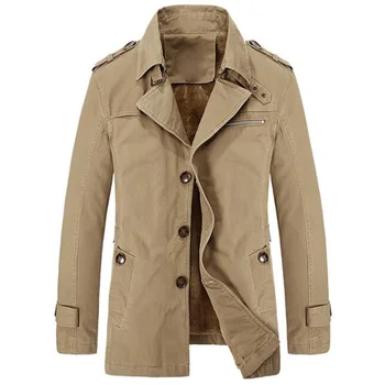 Зимний тренч, дизайнерский толстый теплый повседневный хлопковый приталенный жакет-ветровка, мужские однотонные длинные куртки casaco masculino