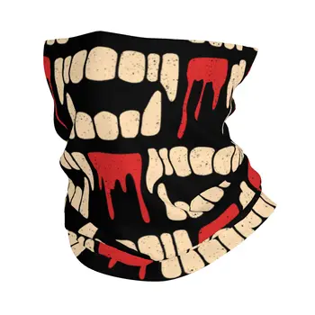Зубы вампира Бандана на Хэллоуин Наполовину балаклава Головной убор, повязка на голову Многофункциональный головной платок для занятий спортом на открытом воздухе