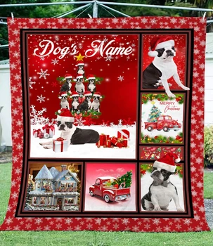 Изготовленное на заказ милое забавное рождественское мягкое флисовое одеяло с 3D-принтом для собак - лучшие идеи рождественских подарков для собачьих мам и любителей собак