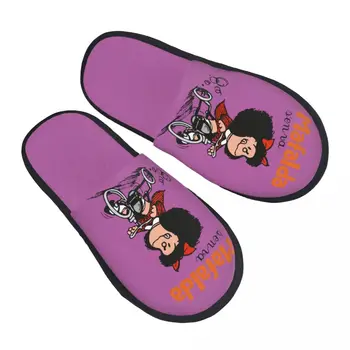 Изготовленные на заказ Домашние тапочки из мягкой пены с эффектом памяти Kawaii Mafalda, женские тапочки с героями комиксов Quino, Уютная теплая тапочка на противоскользящей подошве