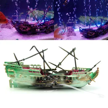 Имитация ландшафтного дизайна аквариума с рыбками, украшения для аквариума после кораблекрушения, Аксессуары