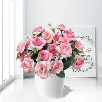 Имитация свадебного букета из роз в европейском стиле, свадебное цветочное искусство, Имитация украшения дома, цветы, Искусственные растения