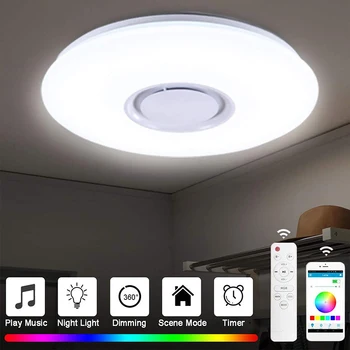 Интеллектуальная светодиодная лампа с динамиком RGB для украшения дома с регулируемой яркостью, Bluetooth-совместимый пульт дистанционного управления для спальни, гостиной