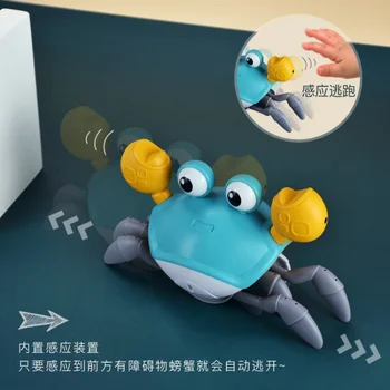 Интернет-ресурс Douyin Игрушки-крабы для малышей Электрическая индукционная подставка для крабов Популярные детские игрушки для водных ванн