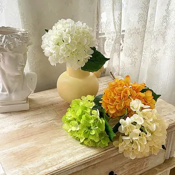Искусственная гортензия на ощупь клей гортензия искусственный цветок свадьба украшение свадебного стола искусственные цветы