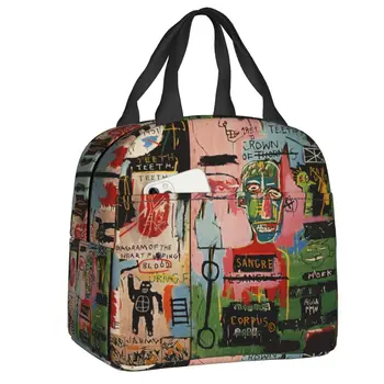 Итальянский ланч-бокс Basquiats Graffiti Art Cooler, Сменная Термоизолированная сумка для ланча для женщин, сумка для еды для детей, школы, работы