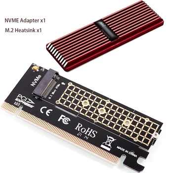 Карта Адаптера M2 NVME SSD к PCIe 4.0 M.2 64 Гбит/с M-Key PCIe4.0 X4 Адаптер для Настольных ПК GEN4 Full Speed с Алюминиевым радиатором