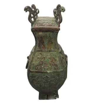 Квадратная бутылка с изображением Дракона и Феникса из дворца древнекитайской Бронзовой династии