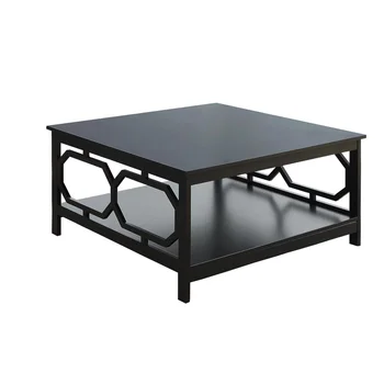 Квадратный журнальный столик 36 дюймов, черный ， Мебель, Мебель для гостиной, Простой и современный журнальный столик, деревянный, Чайный столик