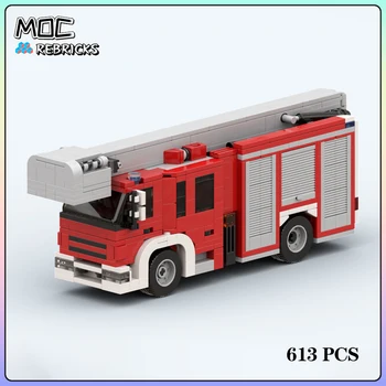 Кирпичи MOC серии City, платформа для пожарной машины, наборы строительных блоков, игрушки-пазлы для сборки своими руками, рождественские подарки
