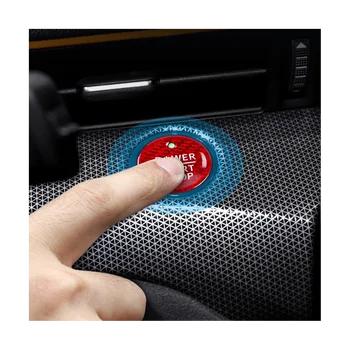 Кнопка запуска двигателя автомобиля, наклейка из настоящего углеродного волокна, кнопочная крышка для Mach-E 2021 2022 (черный)