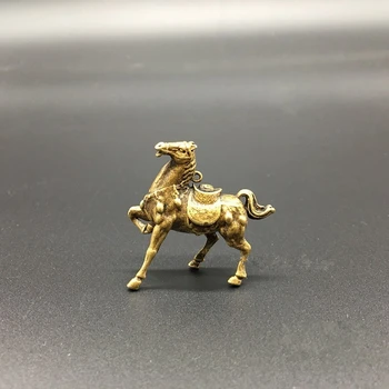Коллекционные Китайские Латунные Резные Животные Зодиакальная Лошадь Моральное Богатство Изысканные Маленькие Подвесные Статуэтки
