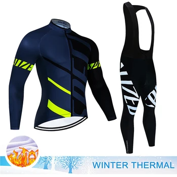 Комплект зимней велосипедной майки 2024 Ropa Ciclismo Мужской термо-флисовый костюм для велоспорта на гоночном велосипеде, Велосипедная одежда для горных велосипедов