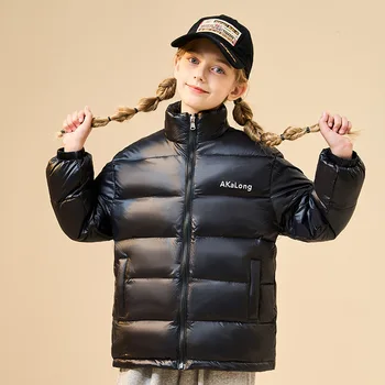Корейская Детская пуховая верхняя одежда, зимняя одежда Для мальчиков и девочек, утолщенные парки с хлопковой подкладкой, детские утепленные хлопковые куртки